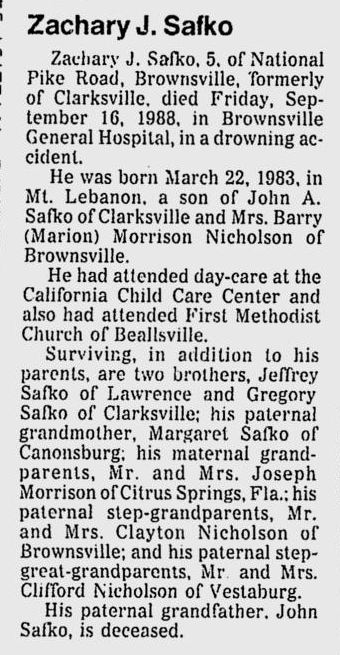 Zachary Safko obit